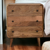 Mini Curved Oak-ish Chest of Drawers