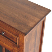 Large Glazed Sideboard Chest of Drawers | Chestnut Solid Mango Wood