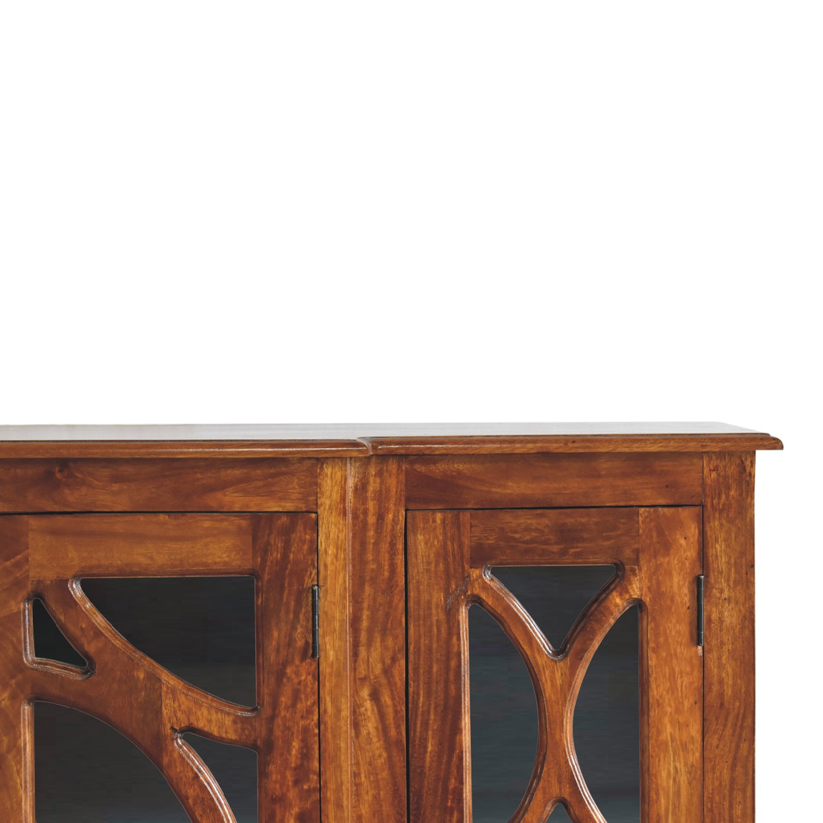 Glazed Carve Chestnut Sideboard Chest of Drawers