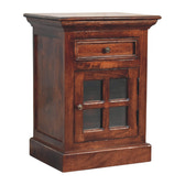 Cherry Bedside with Glazed Door Bedside Table