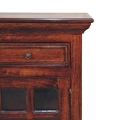 Cherry Bedside with Glazed Door Bedside Table