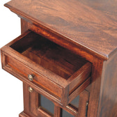 Cherry Bedside with Glazed Door Bedside Table