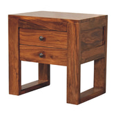 U-Square Honey Bedside Table
