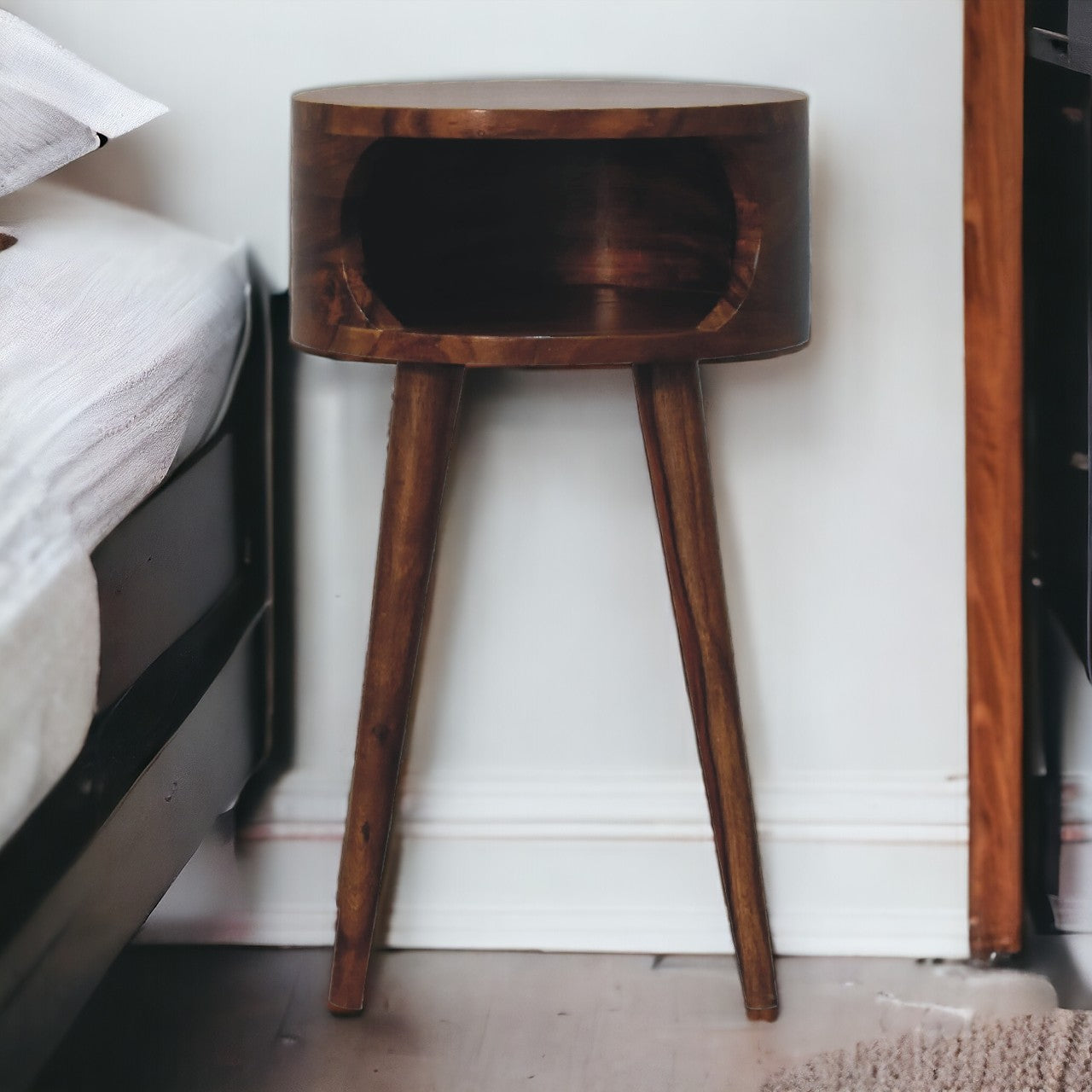 Alina Open Honey Bedside Table