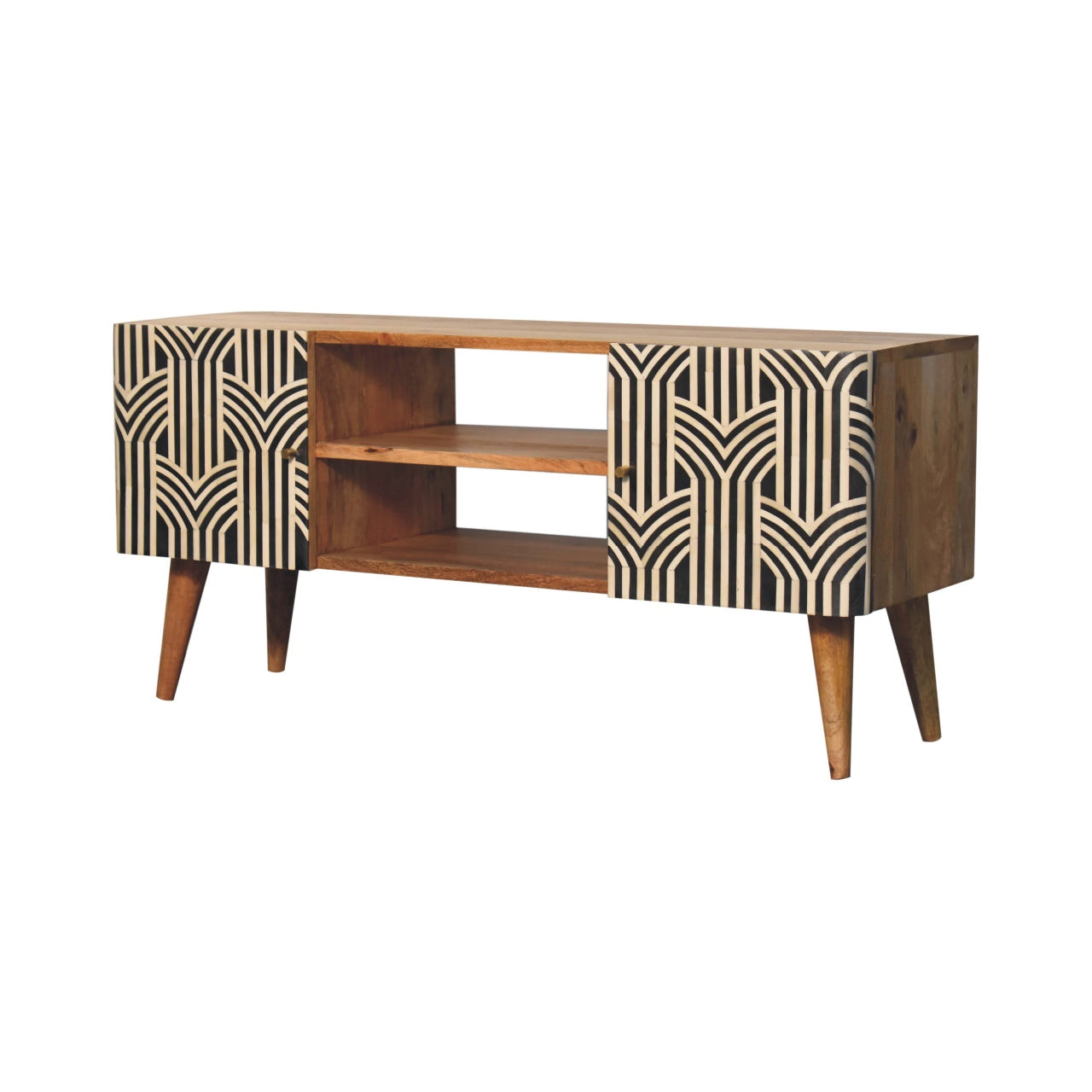 Edessa TV Media Unit | Oak-Ish Solid Mango Wood