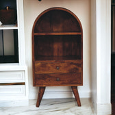 Round Chestnut Display Cabinet