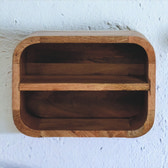 Oak-ish Floating Open Curve Bedside Table | Wall-Mounted