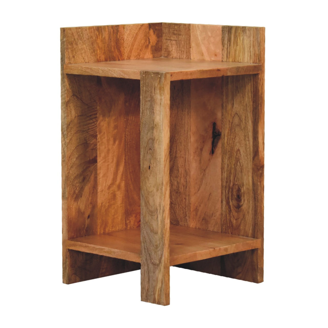 Oak-ish Box Bedside Table | Open Shelf