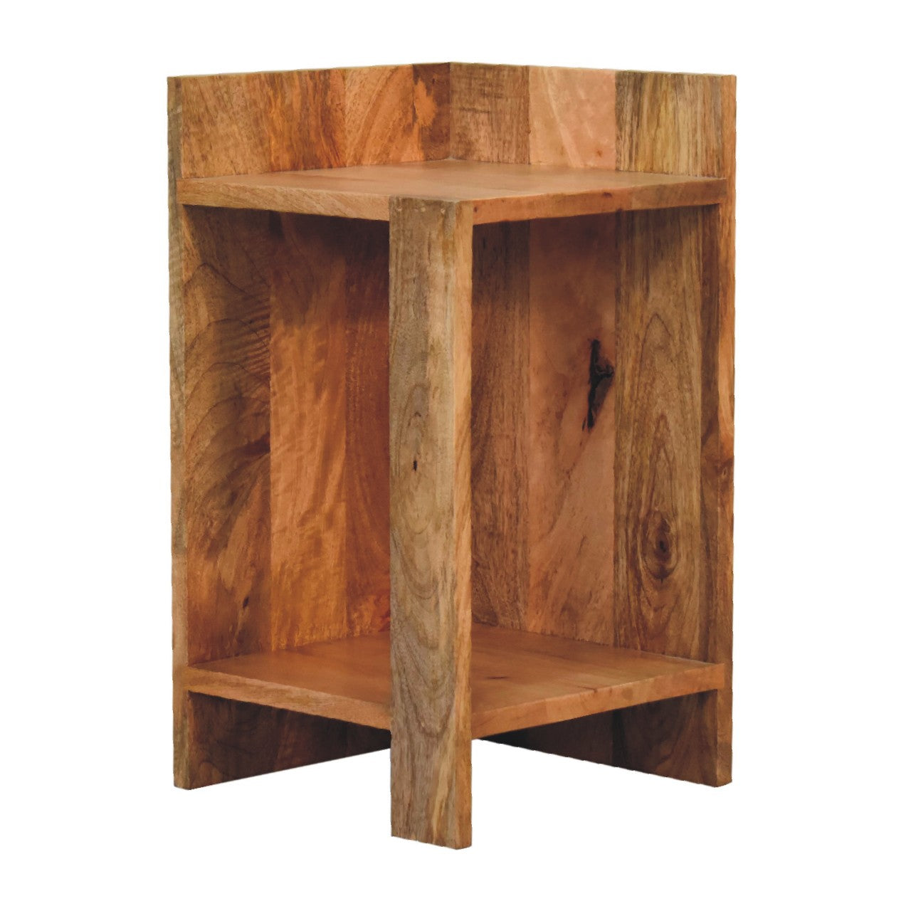 Oak-ish Box Bedside Table | Open Shelf