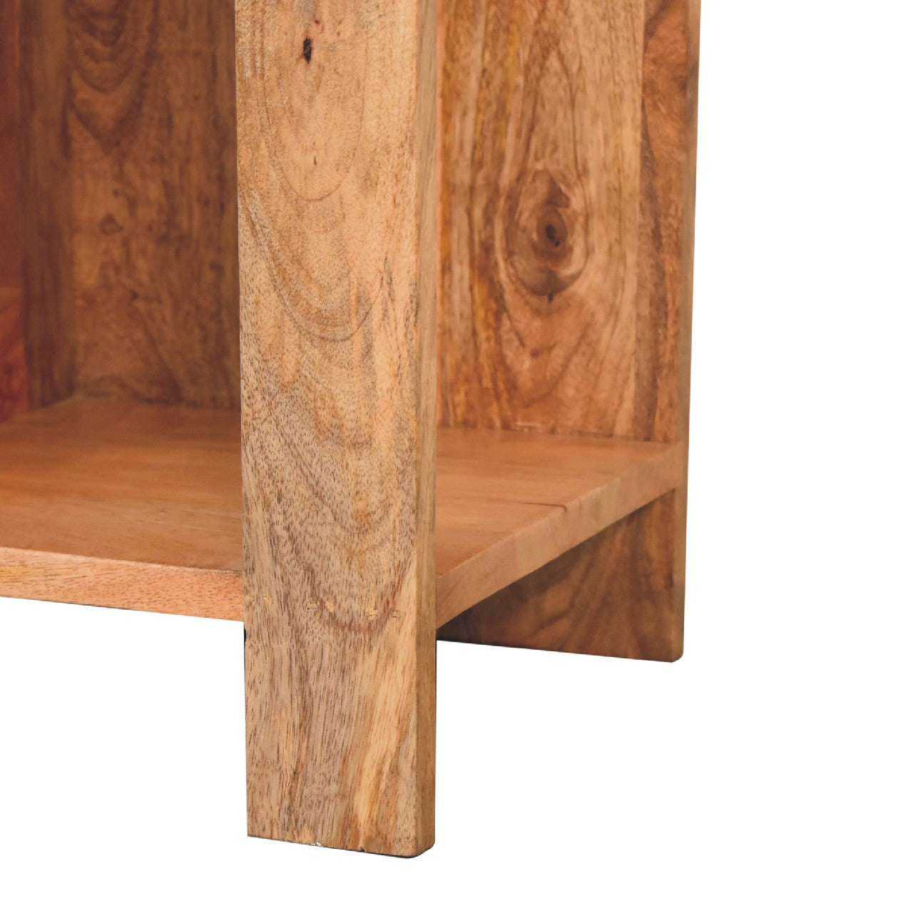 Oak-ish Box Bedside Table | Open Shelf