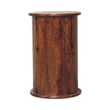 3-Drawer Chestnut Sheesham Drum Storage Bench