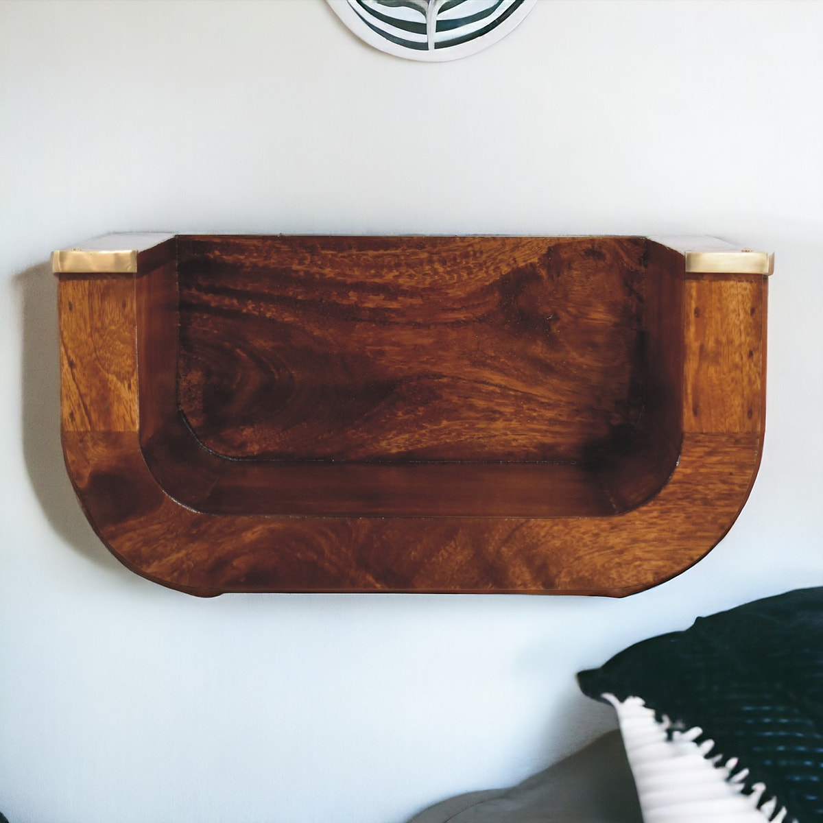 Indira Chestnut Floating Bedside Table | Wall-Mounted