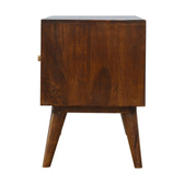 Gold Art Pattern Sideboard Chest of Drawers | Chestnut Solid Mango Wood