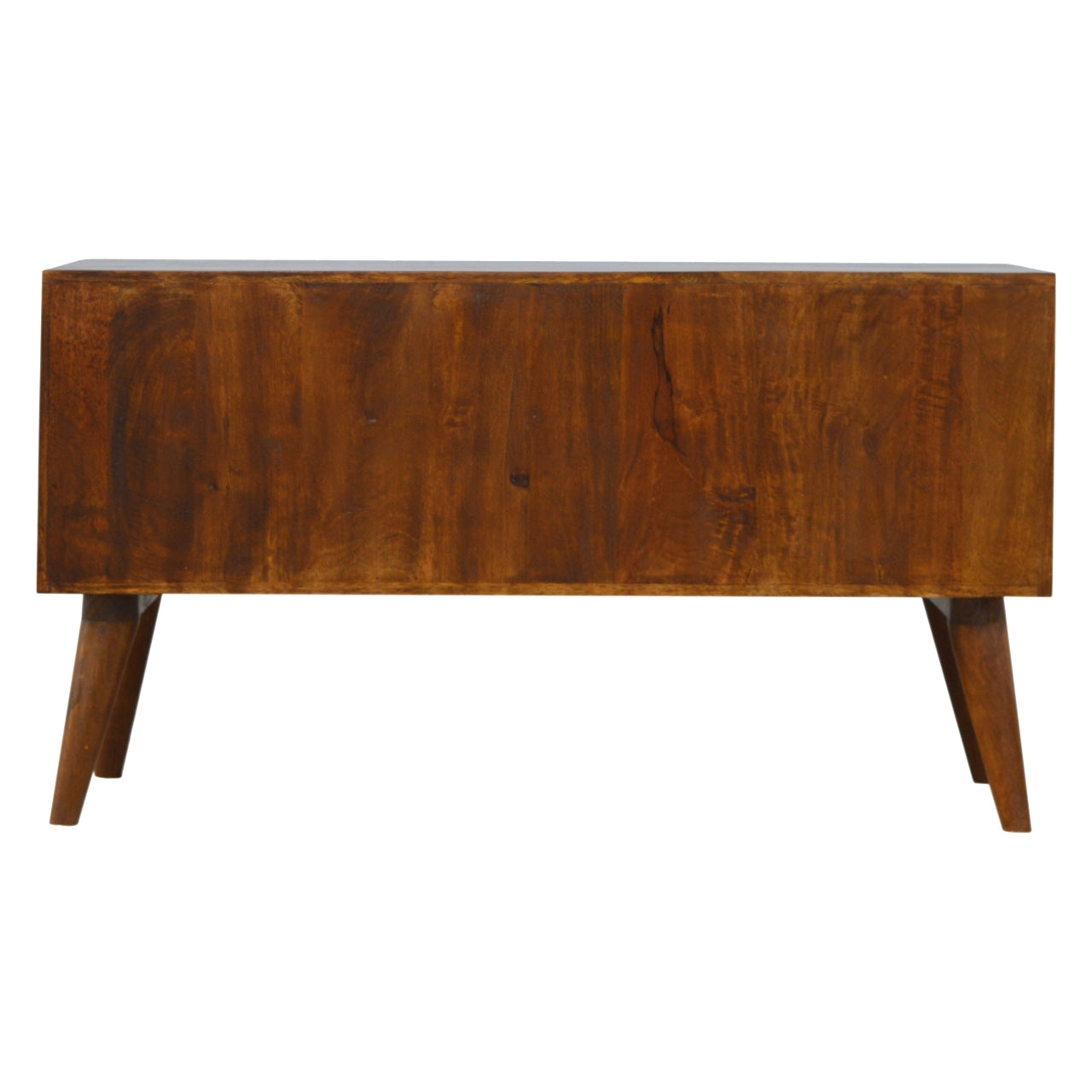 Gold Art Pattern Sideboard Chest of Drawers | Chestnut Solid Mango Wood