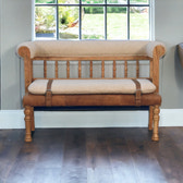Strapped Hallway Bench | Oak Mango Wood