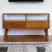 Gold Art Pattern Drawer Media Unit
