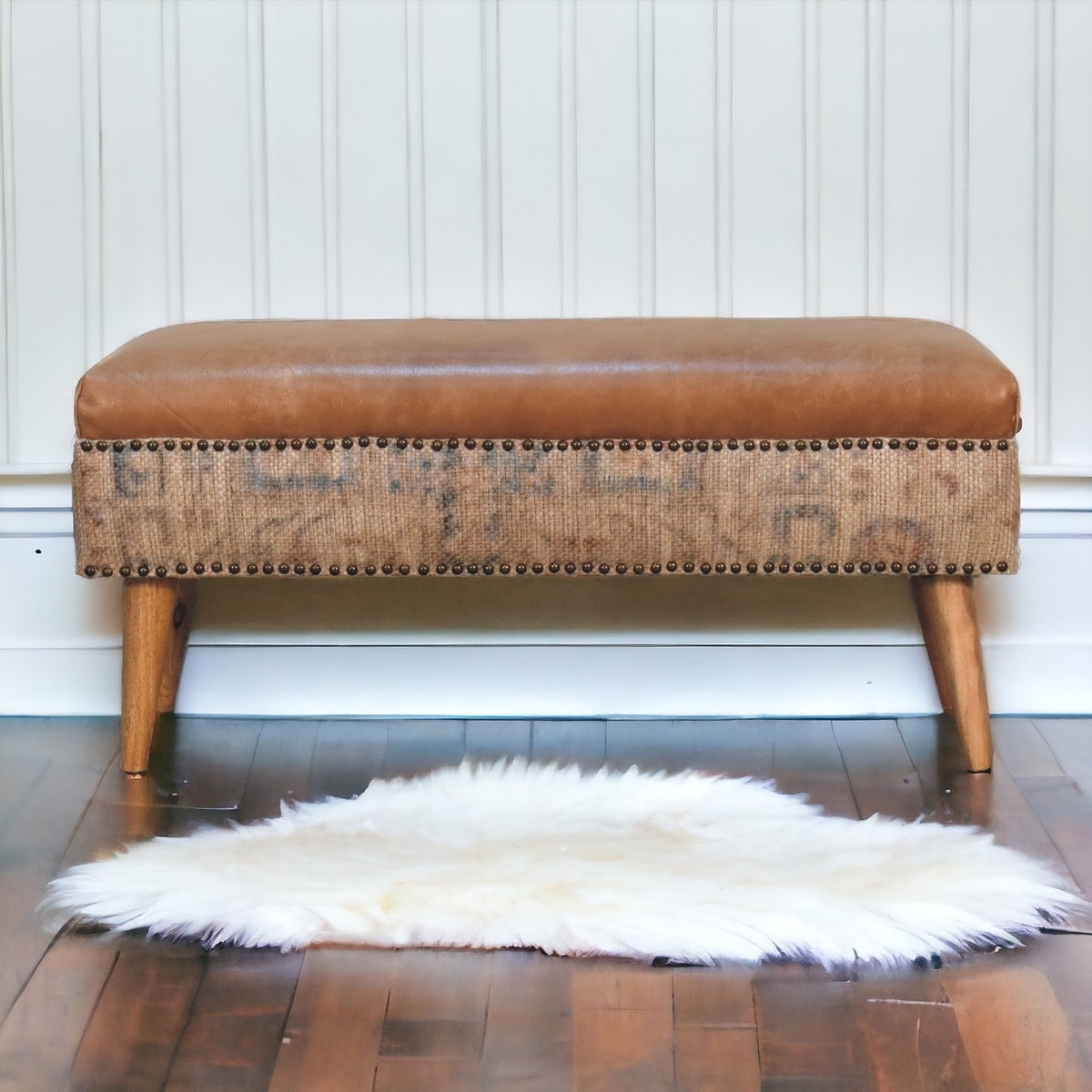 Haven Durrie Bench | Buffalo Leather