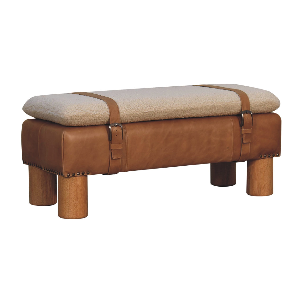Strapped Cyclinder Bench | Boucle