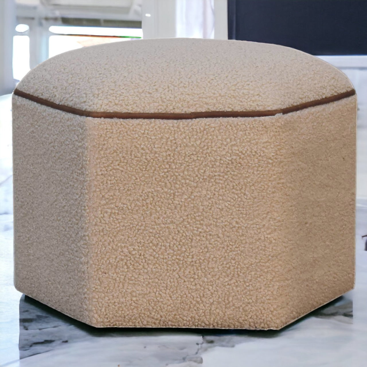 Serenity Hexagonal Footstool | Boucle