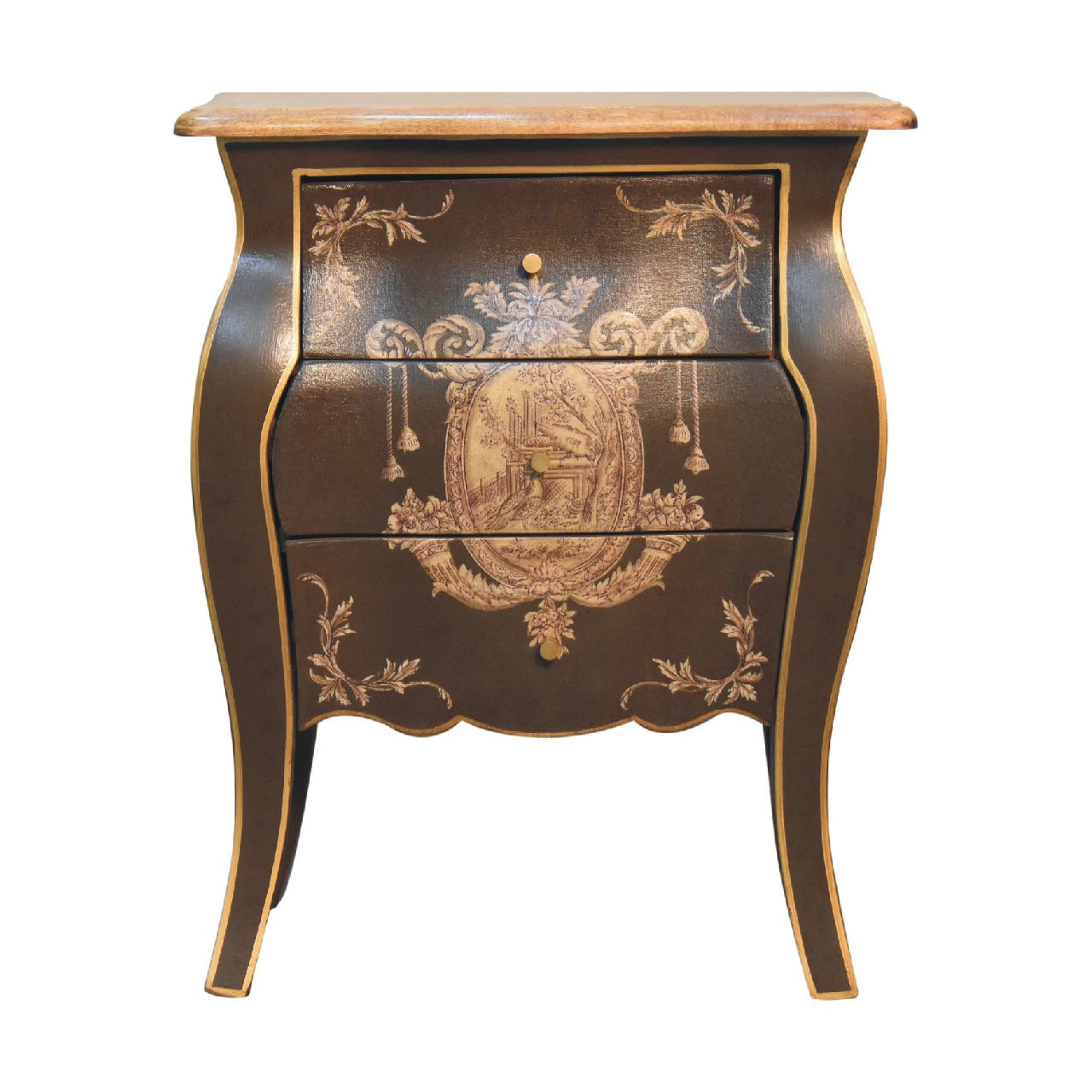 Coroner Bedside Table | Hand-Painted Solid Mango Wood