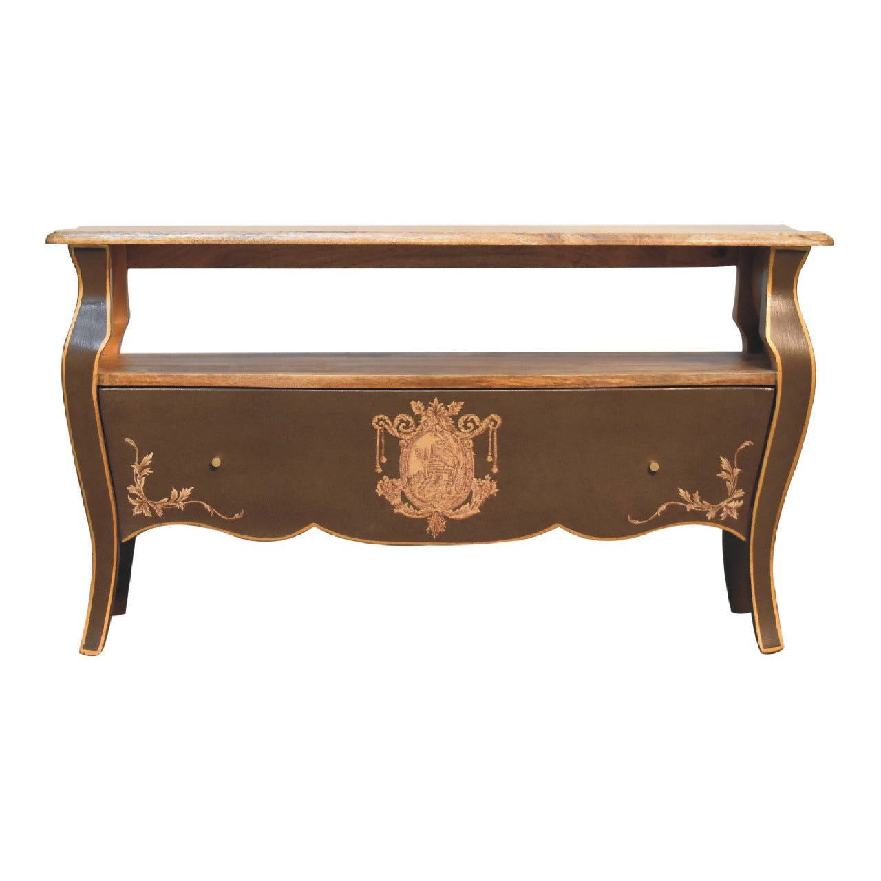 Coroner TV Media Unit | Hand-Painted Solid Mango Wood