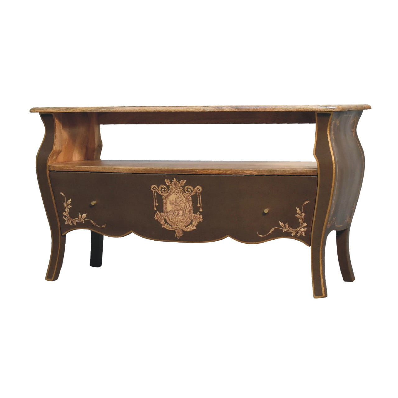 Coroner TV Media Unit | Hand-Painted Solid Mango Wood