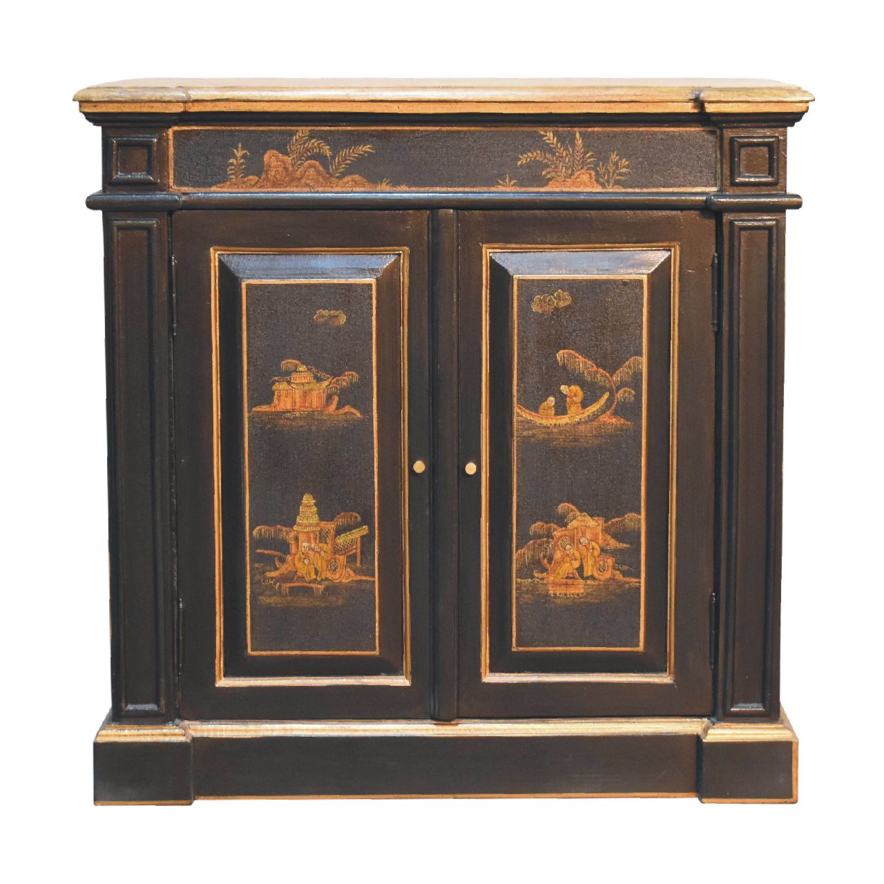 Oriental Wine Chest of Drawers | Hand-Painted Solid Mango Wood