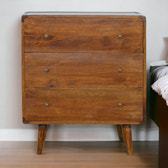 Curved Chestnut Chest of Drawers | Linen