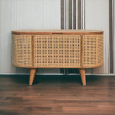 Larrisa Rounded Lid up Blanket Box Storage Bench | Oak Solid Mango Wood