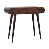 Walnut Curved Edge Console Table