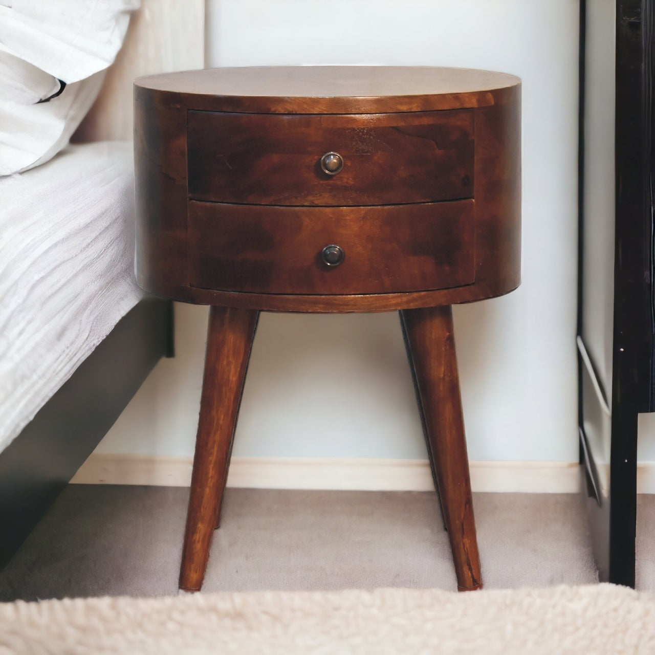 Odyssey Bedside Table | Chestnut Solid Mango Wood