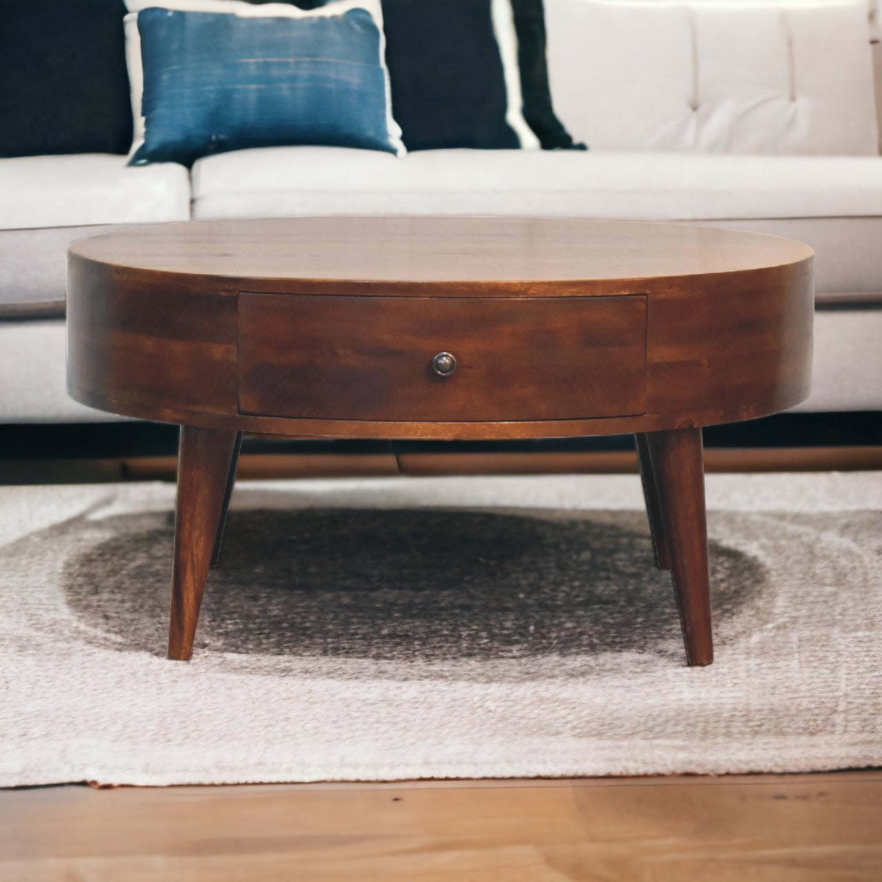 Odyssey Coffee Table | Chestnut Solid Mango Wood Hand-Carved