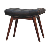 Harbour Black Footstool | Buffalo Leather