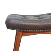 Harbour Black Footstool | Buffalo Leather