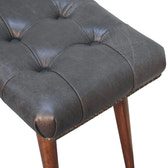 Harbour Black Footstool | Buffalo Leather