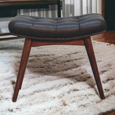 Harbour Black Footstool | Buffalo Leather