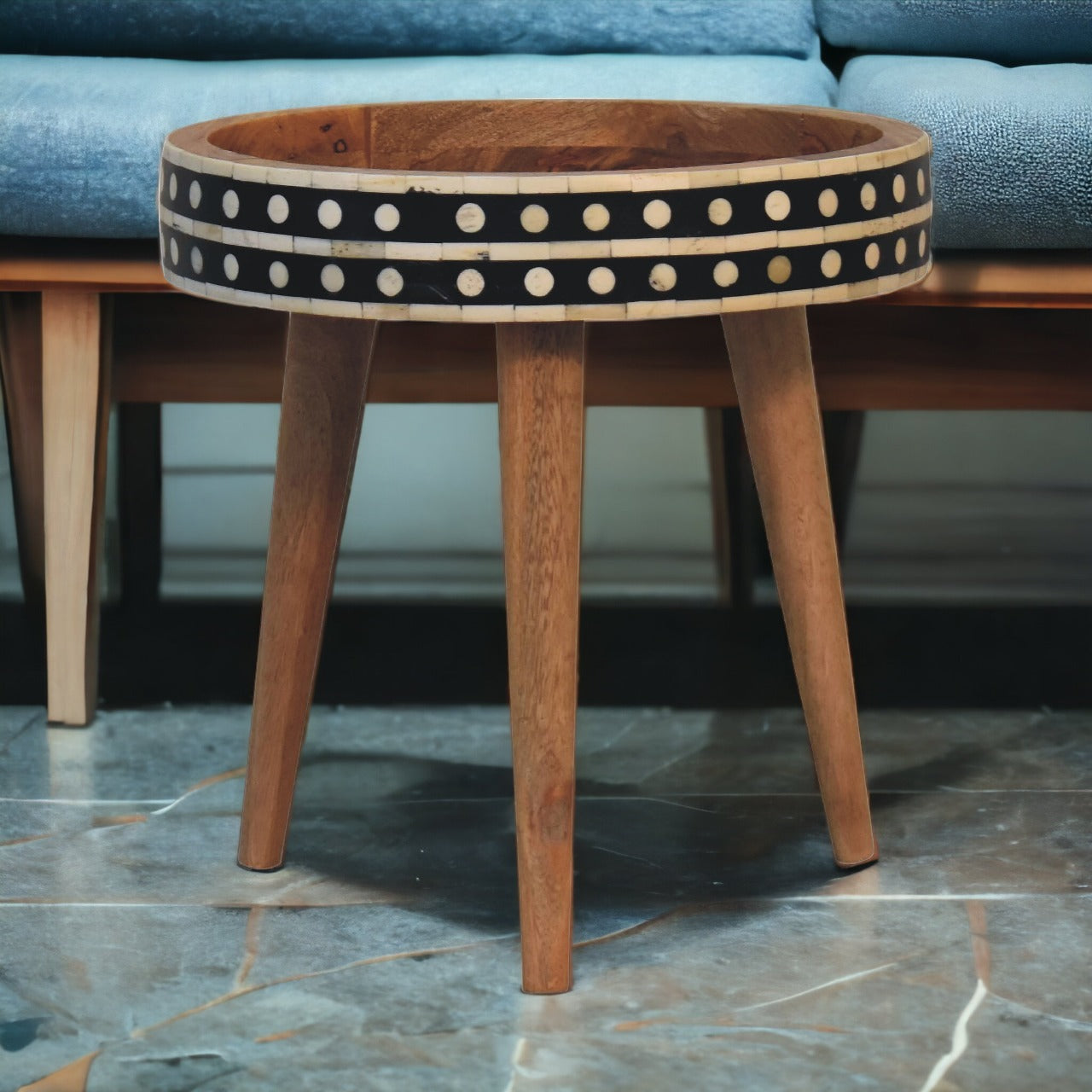 Mini Patterned Nordic Style End Table