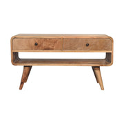 Reverse Curve Oak-ish Media Unit