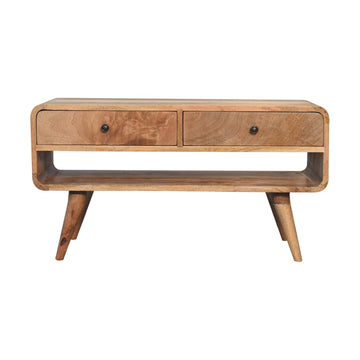 Reverse Curve Oak-ish Media Unit