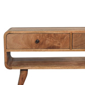 Reverse Curve Oak-ish Media Unit