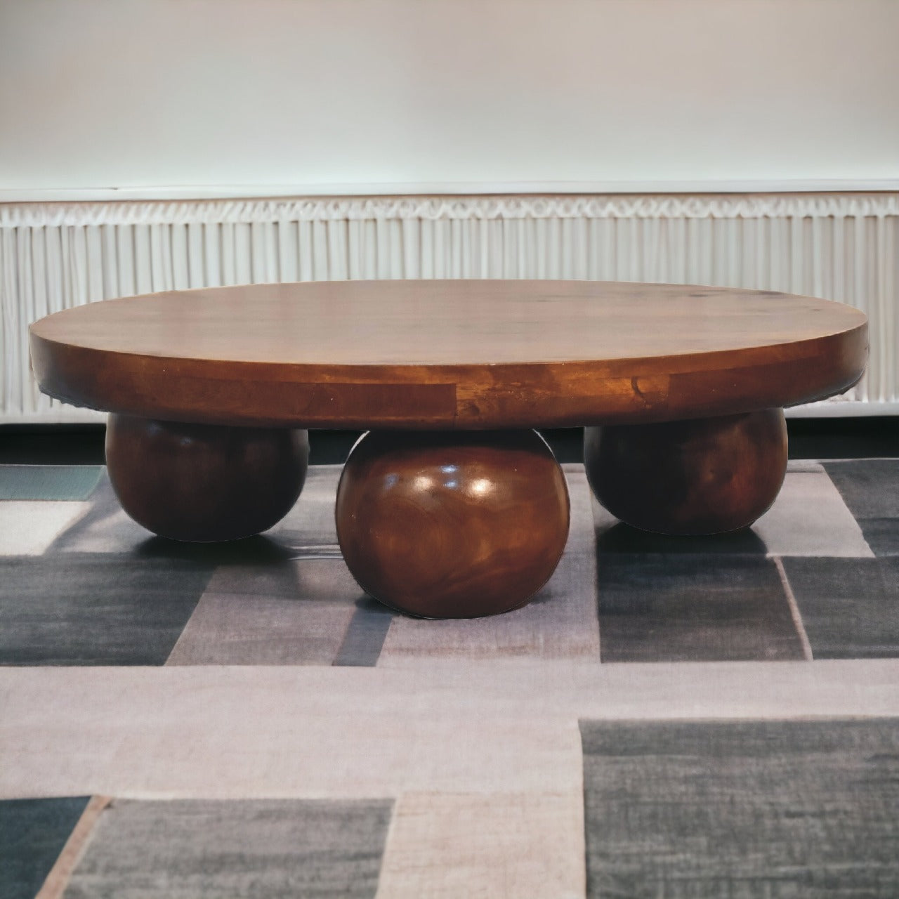 Chestnut Central Table with Ball Feet