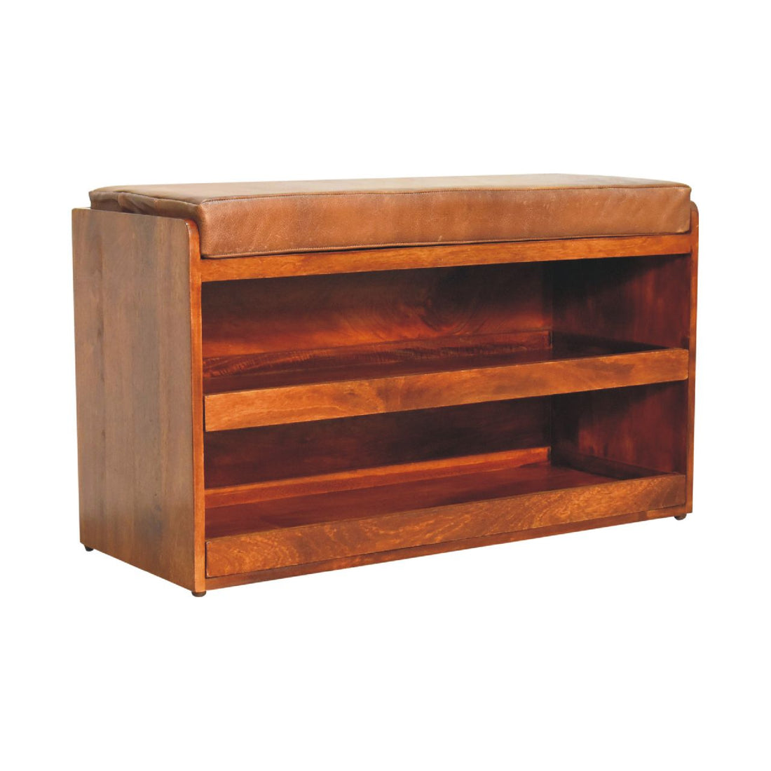 Buffalo Pull out Chestnut Shoe Bench