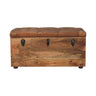 Buffalo Hide Oak-ish Storage Trunk Storage Bench | Linen Hidden Storage