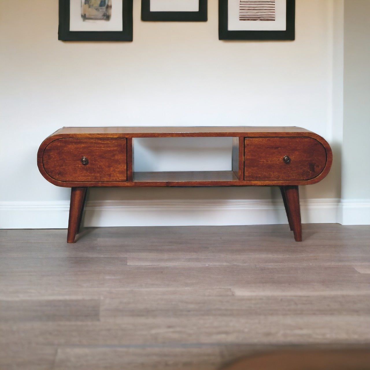 Chestnut Circular TV Unit