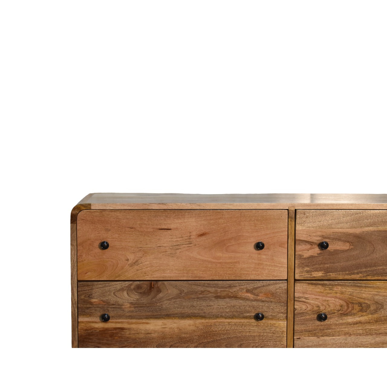 Large Curved Oak-ish Chest of Drawers