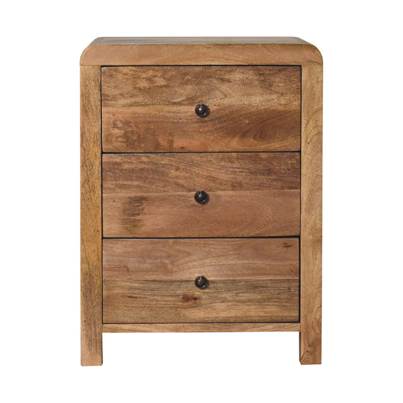 Aspen Oak-ish 3-Drawer Bedside Table