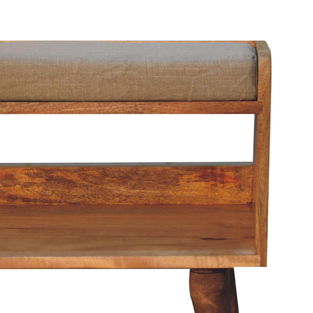 Oak-ish Nordic Storage Bench With Mud Linen | Hidden Storage