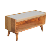 Oak-ish Nordic Storage Bench With Mud Linen | Hidden Storage