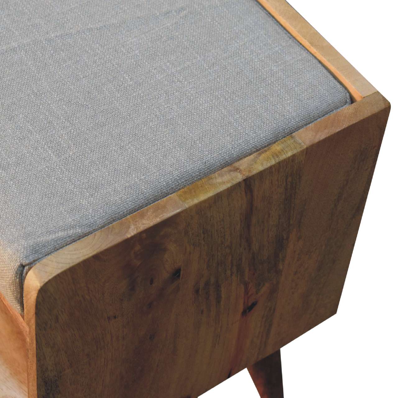 Oak-ish Nordic Storage Bench With Mud Linen | Hidden Storage