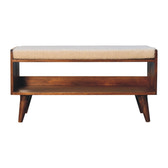 Boucle Nordic Storage Bench | Chestnut Hidden Storage